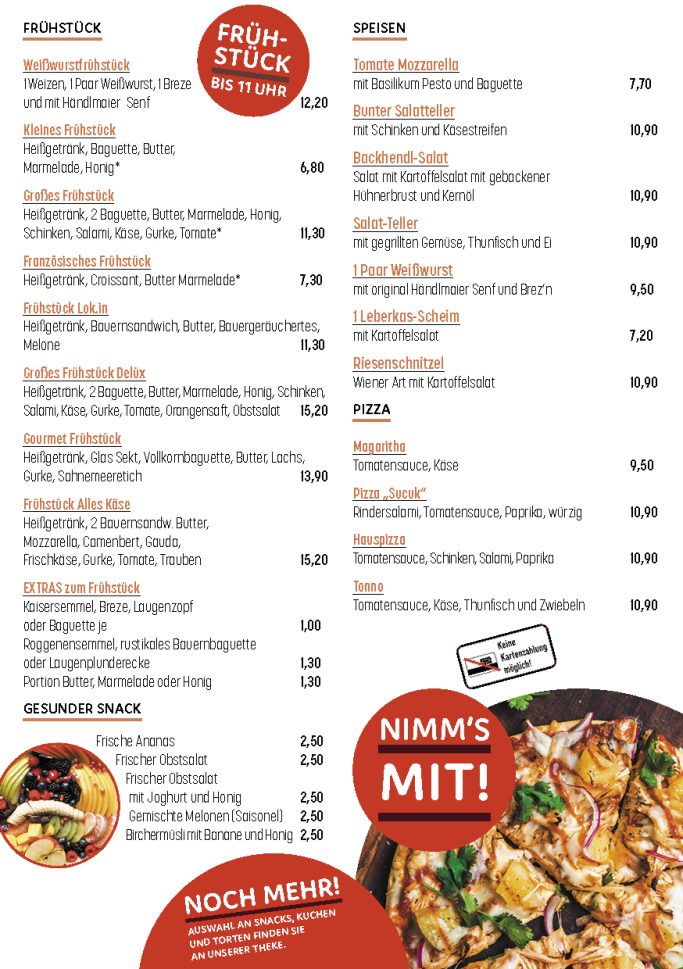 Speisekarte Lokin Café •&nbsp;Sportsbar